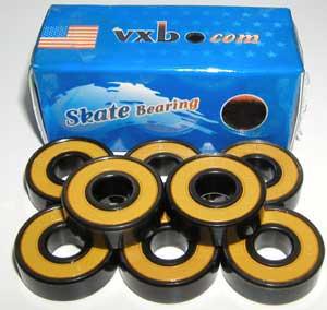 100 Sealed Skate/Fidget Bearing Black - Yellow Seals - fast shipping 🇺🇸