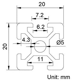 100mm Long 2020 Aluminum Profile Extension Connector Bracket Fastener M5 Screw - fast shipping 🇺🇸