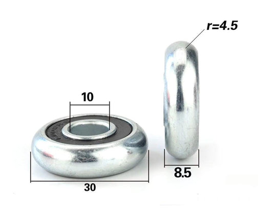 10x30x8.5 Round Type Track Window/Door Guide Sealed Bearing - fast shipping 🇺🇸