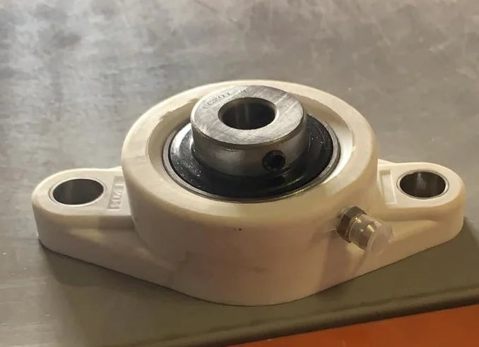 1/2" Bearing PUCFL201-8 + 2-Bolt Flanged Plastic Housing Mounted Bearing - fast shipping 🇺🇸