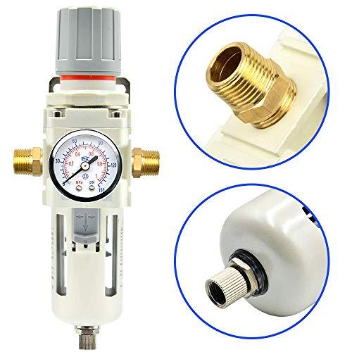 1/2" NPT White Air Filter Pressure Regulator Combo Piggyback, Air Tool Compressor Filter - Gauge AW4000-04 - fast shipping 🇺🇸