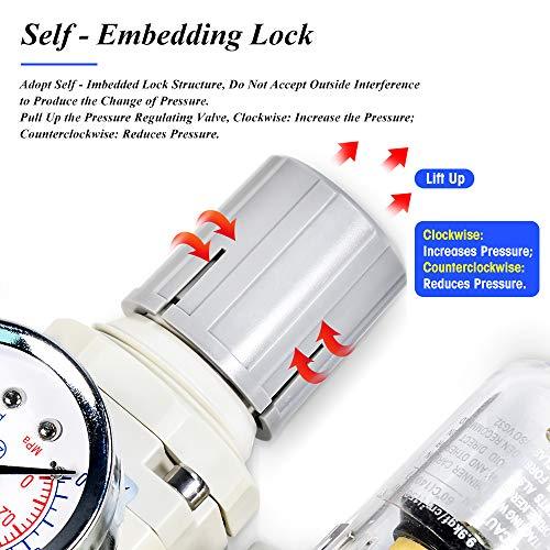 1/2" NPT White Air Filter Pressure Regulator Combo Piggyback, Air Tool Compressor Filter - Gauge AW4000-04 - fast shipping 🇺🇸