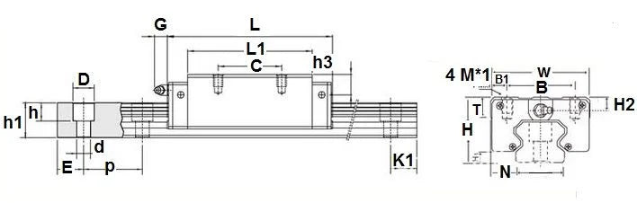 15mm 4' feet = 48"es Rail Guideway System Square Slide Unit Linear Motion - fast shipping 🇺🇸