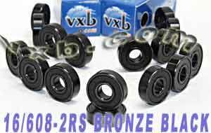 16 inline Skate Sealed Bearing Bronze Cage Black - fast shipping 🇺🇸