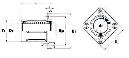 16mm Square Flanged Bushing Linear Motion LBK16UU LMK16UU - fast shipping 🇺🇸