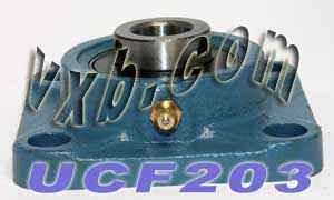 17mm Bearing UCF-203 + Square Flanged Cast Housing Mounted Bearing - fast shipping 🇺🇸
