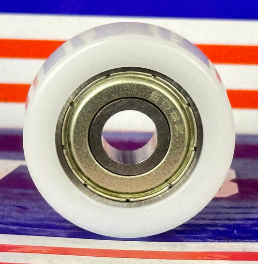 8mm Bore Bearing - 30mm White Plastic Tire 8x30x8.5mm - fast shipping 🇺🇸