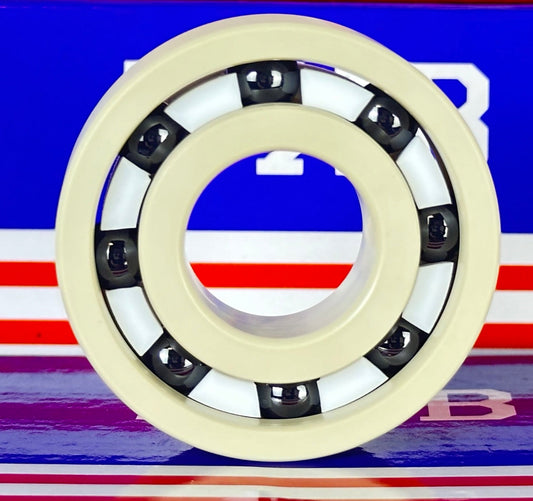 6204 PEEK Ball Bearing - Si₃N₄ Ceramic Balls - PTFE Cage - 20x47x14mm - fast shipping 🇺🇸