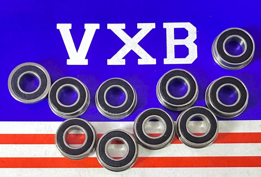 10-Pack Flanged Bearings SFR188-2RS Sealed 1/4x1/2x3/16 inch Bearings - fast shipping πΊπΈ