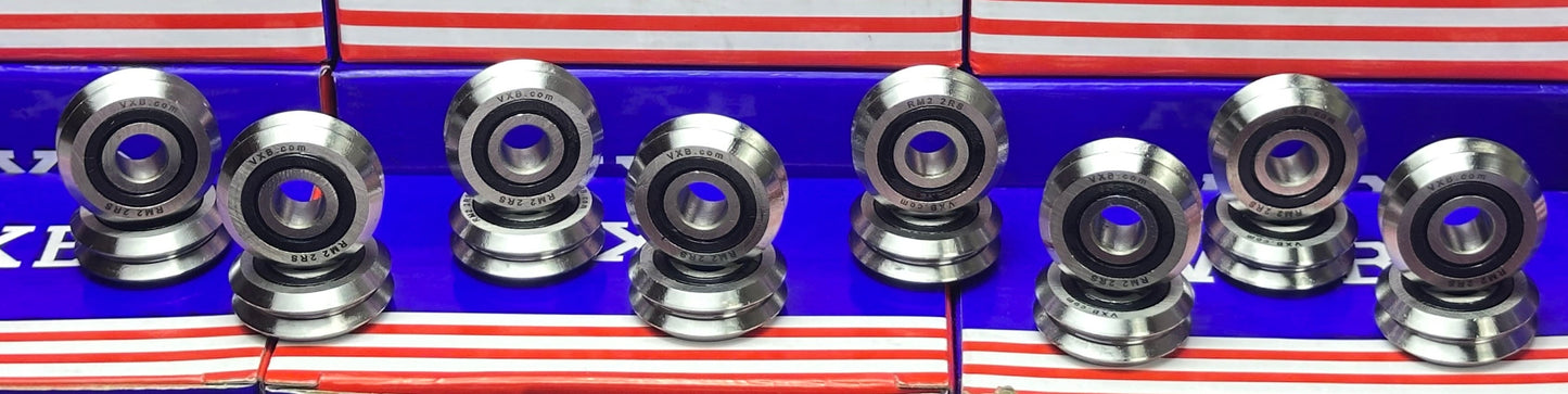 16-Pack RM2-2RS 3/8'' V Groove Roller Ball Bearing - fast shipping 🇺🇸
