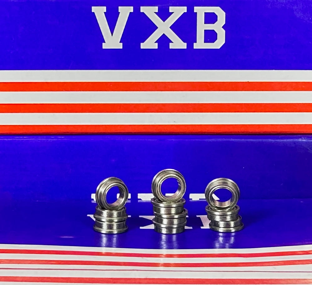 10-Pack Flanged Shielded Bearings FR168ZZ 1/4x3/8x1/8 inch Bearings - fast shipping 🇺🇸