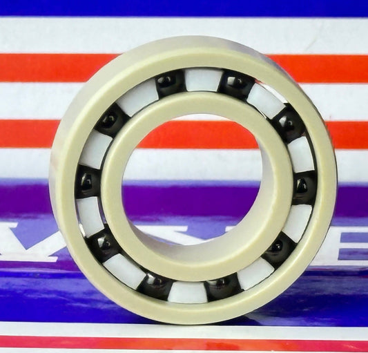 6902 PEEK Ball Bearing - Si₃N₄ Ceramic Balls - PTFE Cage - 15x28x7mm - fast shipping 🇺🇸