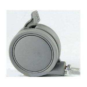 2.5" Gray Twin Wheels Caster - Brakes & M8 threaded stem. - fast shipping 🇺🇸
