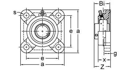 2-Pack Bearings UCF210-32 + Square Flanged Cast Housing Mounted Bearings - fast shipping 🇺🇸