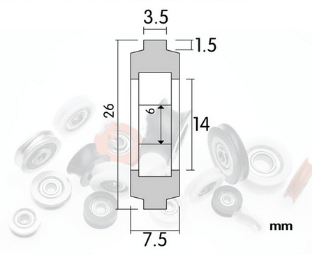 2020 Aluminum Extrusion Profile 6mm Bore 26mm POM Plastic Y Type Track sliding Wheel Bearing 6x26x7.5mm - fast shipping 🇺🇸