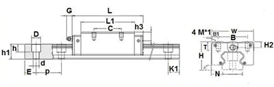 20mm 5' feet = 60"es Rail Guideway System - Square Slide Unit - fast shipping 🇺🇸