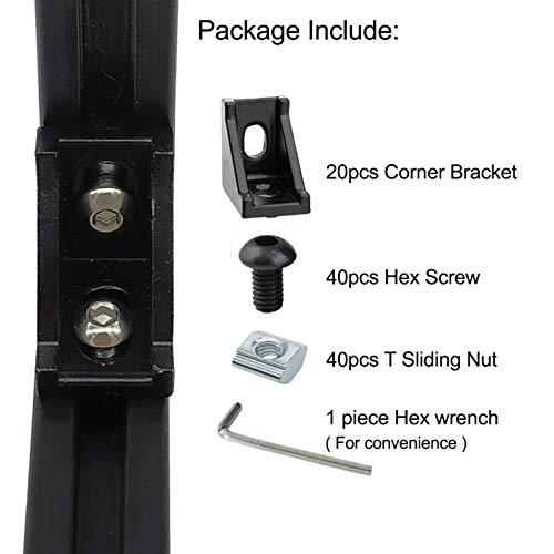 20-Sets Black 2020 Series Aluminum Profile Connector Set - Rail Accessories - fast shipping 🇺🇸