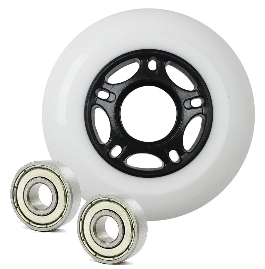 22mm ID 76mm OD Luggage White Wheel + 2 Shielded Bearing 8x22x7mm - fast shipping 🇺🇸