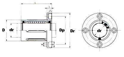 25mm FLanged Round Linear Motion Bushing LBF25UU - fast shipping 🇺🇸