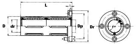 25mm Round Flanged Long Bushing Linear Motion LBF25LUU - fast shipping 🇺🇸