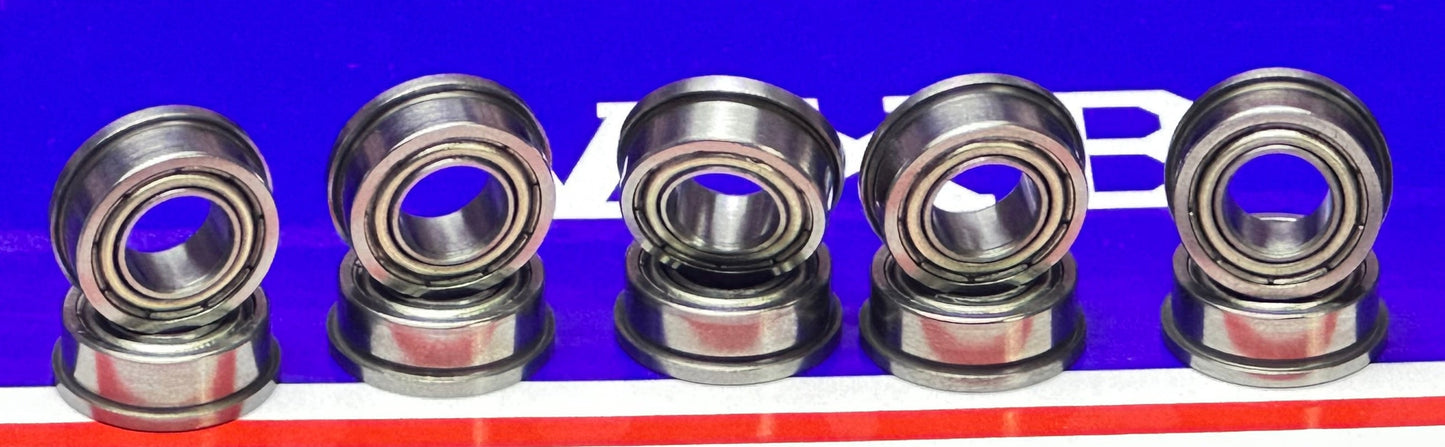 10-Pack Flanged Shielded Bearings FR188ZZ 1/4x1/2x3/16 inch Bearings - fast shipping 🇺🇸