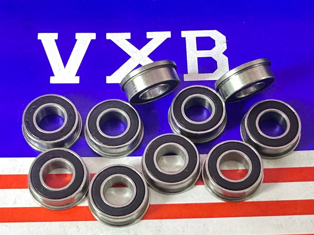 10-Pack Flanged Bearings SFR188-2RS Sealed 1/4x1/2x3/16 inch Bearings - fast shipping πΊπΈ
