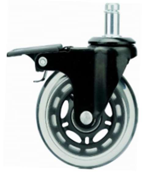 3" Caster Wheel 99 Lbs - Brake PU Stem - fast shipping 🇺🇸
