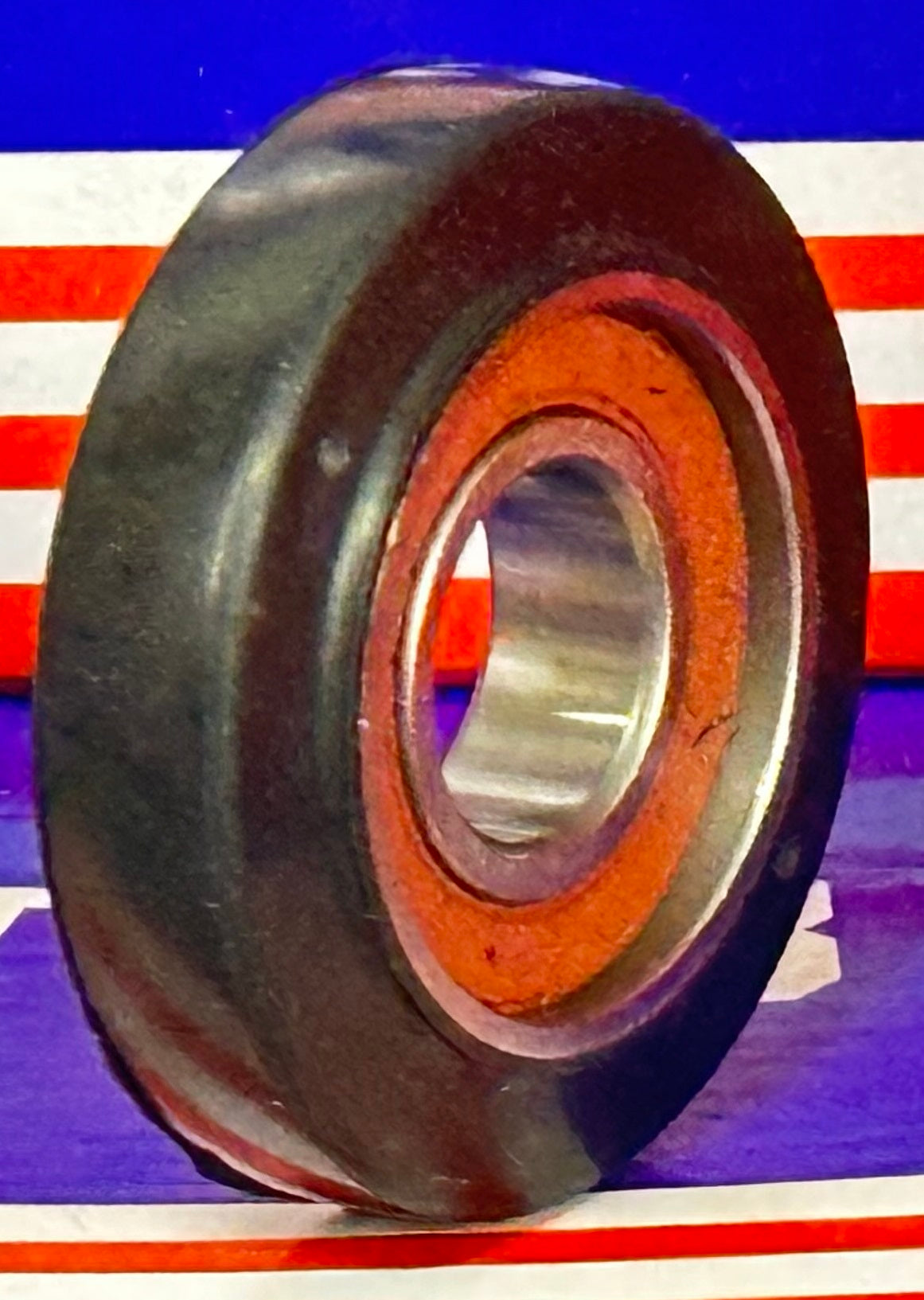 15x46x13mm Polyurethane Wheel Roller Bearing 10mm Black Tire - fast shipping 🇺🇸