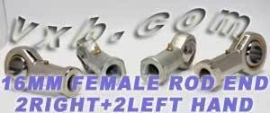 4 Female Rod End 16mm PHS16 2 Right Hand & 2 Left Hand Bearing - fast shipping πΊπΈ