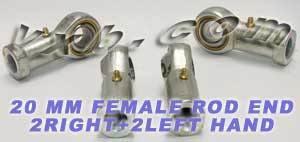 4 Female Rod End 20mm PHS20 2 Right Hand & 2 Left Hand Bearing - fast shipping πΊπΈ