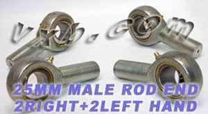 4 Male Rod End 25mm POS25 2 Right & 2 Left Hand Bearing - fast shipping πΊπΈ