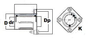 40mm Square Flanged Bushing Linear Motion - fast shipping 🇺🇸