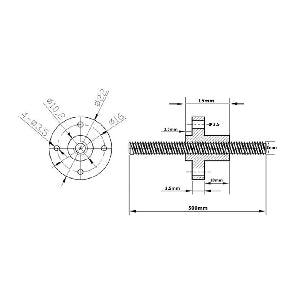 450MM long lead screw & a nut - fast shipping πΊπΈ