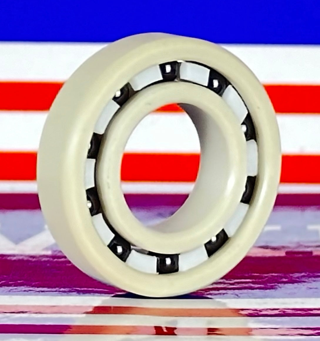 6901 PEEK Ball Bearing - Si₃N₄ Ceramic Balls - PTFE Cage - 12x24x6mm - fast shipping 🇺🇸