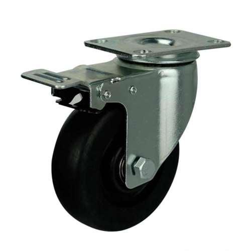 5" Caster Wheel 220 Lbs - Brake Phenolic - 0-250ºC Top Plate - fast shipping 🇺🇸