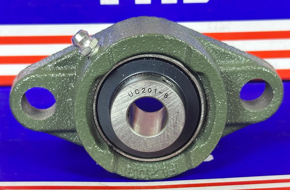 1/2 Bearing UCFL201-8 + 2-Bolt Flanged Cast Housing Mounted Bearing - fast shipping πΊπΈ