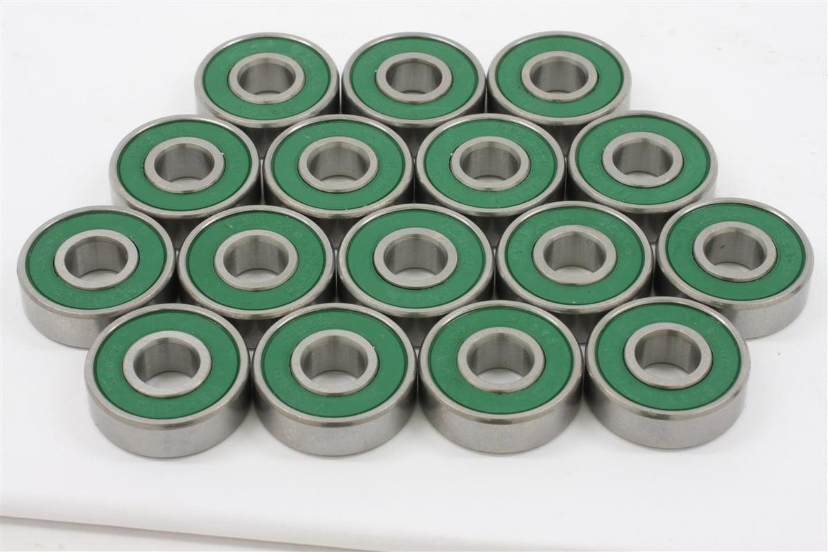 100-Pack 608-2RS Skate Ball Bearings - Green Seals - fast shipping 🇺🇸