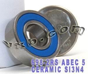698-2RS Bearing 8x19x6 Si3N4 Ceramic ABEC-5 Miniature - fast shipping 🇺🇸