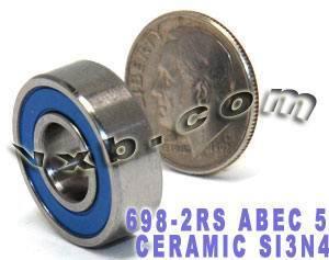 698-2RS Bearing 8x19x6 Si3N4 Ceramic ABEC-5 Miniature - fast shipping 🇺🇸