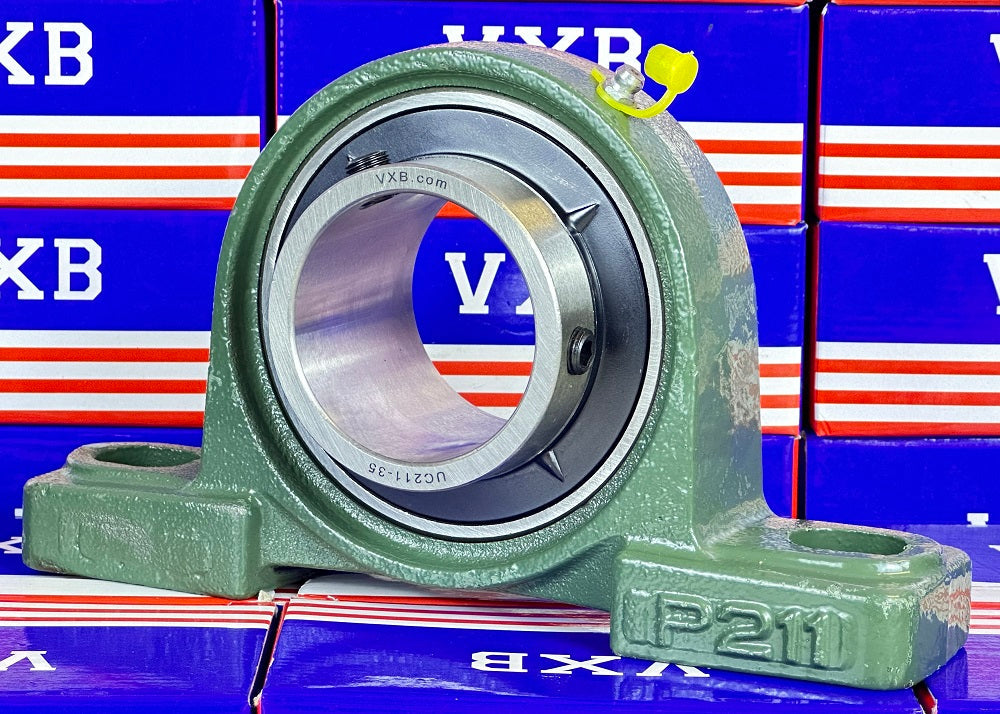 2 3/16 Inch Bearing UCP211-35 + Pillow Block Housing Mounted Bearing - fast shipping 🇺🇸