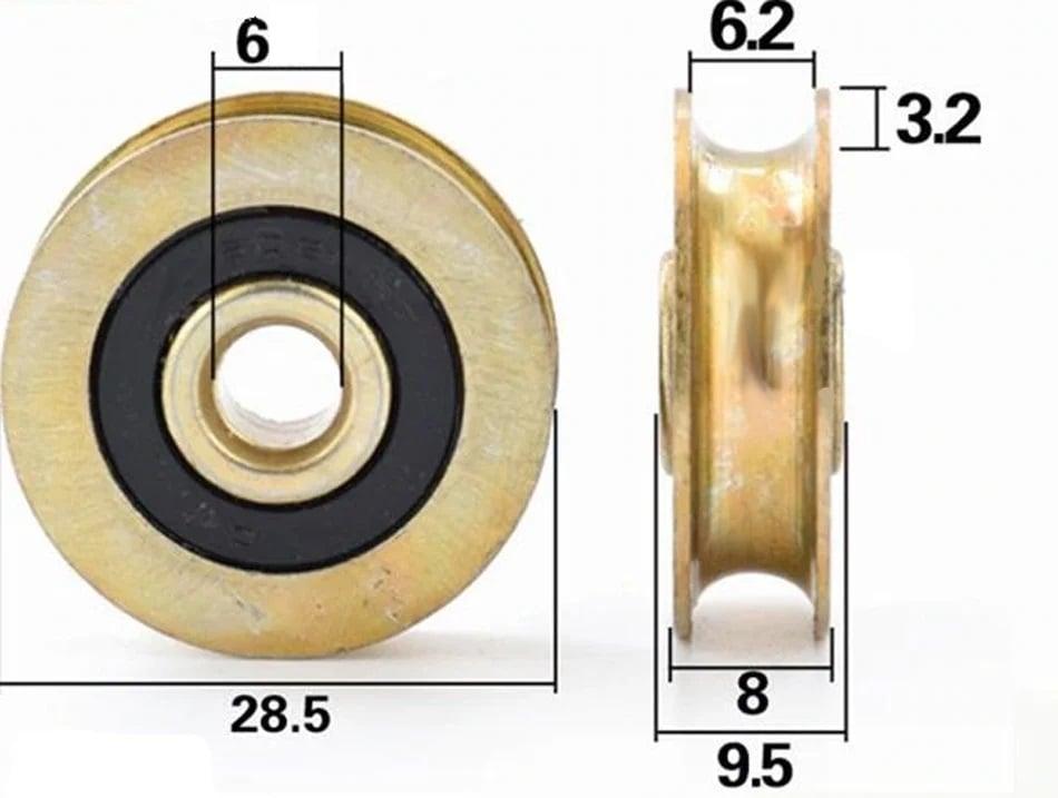 6mm Bore Bearing - 28.5mm Pulley U-Groove Track Roller Bearing 6.4x28.5x8mm - fast shipping 🇺🇸