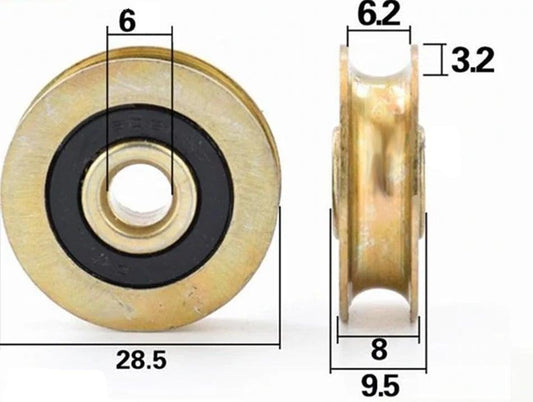 6mm Bore Bearing - 28.5mm Pulley U-Groove Track Roller Bearing 6.4x28.5x8mm - fast shipping 🇺🇸