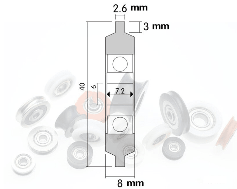 6mm Bore Bearing - 40mm pom plastic roller wheel Miniature Ball Bearing NYLON pulley 6x40x8mm - fast shipping 🇺🇸