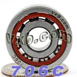 706C Mini Angular Contact Ball Bearing - Phenolic Cage - ABEC-3 - fast shipping 🇺🇸