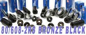 80-Pack 608B-2RS Skateboard/Inline Skate/Rollerblade/Hockey/Fidget Spinner Black Bearings Bronze Cage - fast shipping 🇺🇸