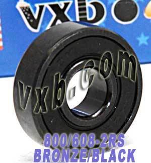 800-Pack 608-2RS Black Skateboard/Inline Skate/Rollerblade/Hockey Bearings - fast shipping 🇺🇸