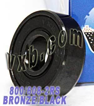 800-Pack 608-2RS Black Skateboard/Inline Skate/Rollerblade/Hockey Bearings - fast shipping 🇺🇸
