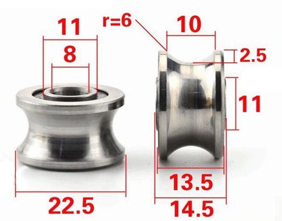8mm Bore Bearing - 22.5mm Pulley U-Groove Track Roller Bearing 8x22.5x13.5mm - fast shipping 🇺🇸