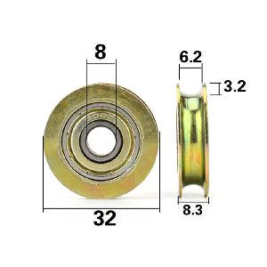 8mm Bore Bearing - 32mm Steel Wire Rope Cable Track Pulley 8x32x8.3mm - fast shipping 🇺🇸