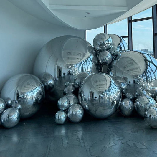 Inflatable Decoration Sphere 80cm Silver Mirror Finish - fast shipping 🇺🇸